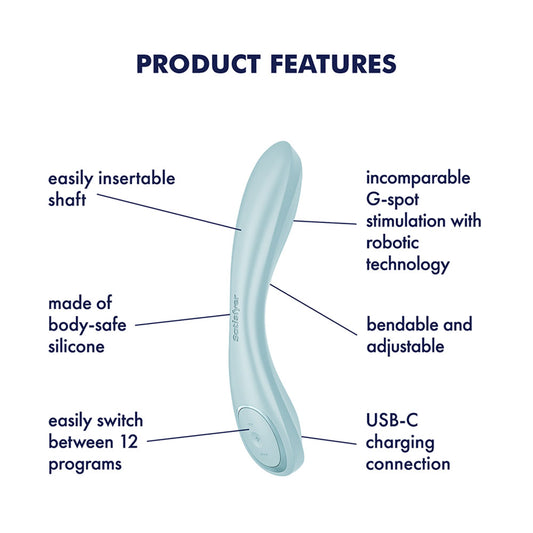 Satisfyer G-Spot Wave 2 - Ice Blue 23.6 cm Flicking Tip Vibrator