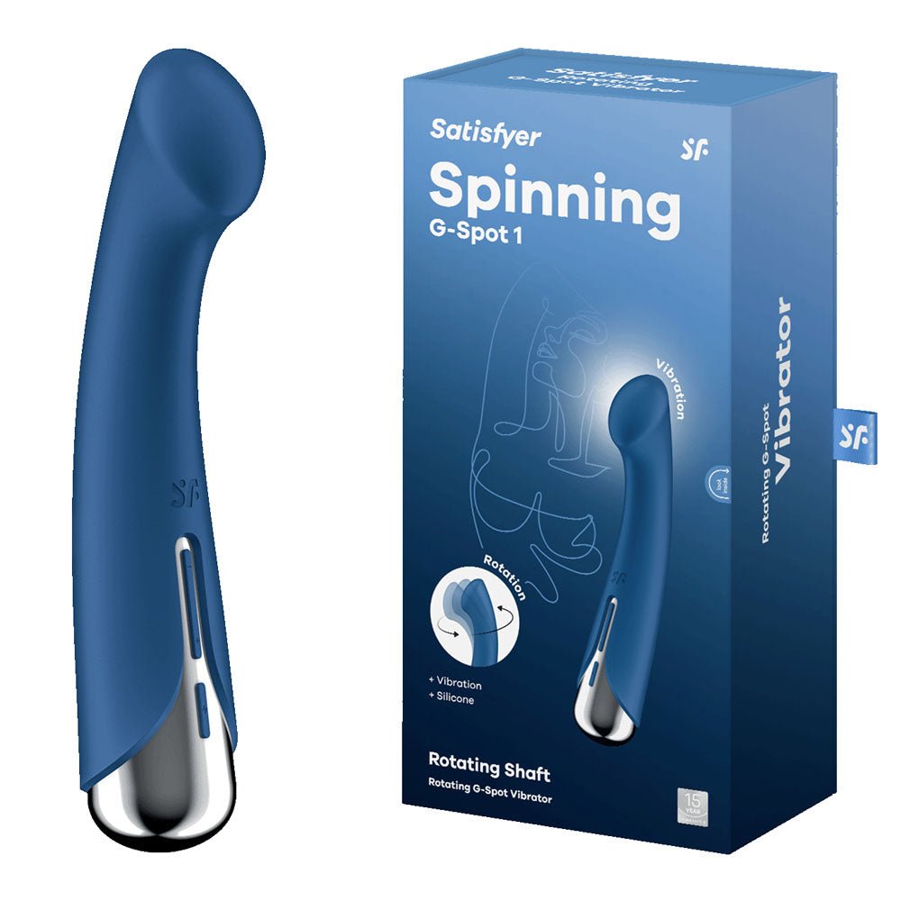 Satisfyer Spinning G-Spot 1 16.5 cm USB Rechargeable Rotating Vibrator - Blue