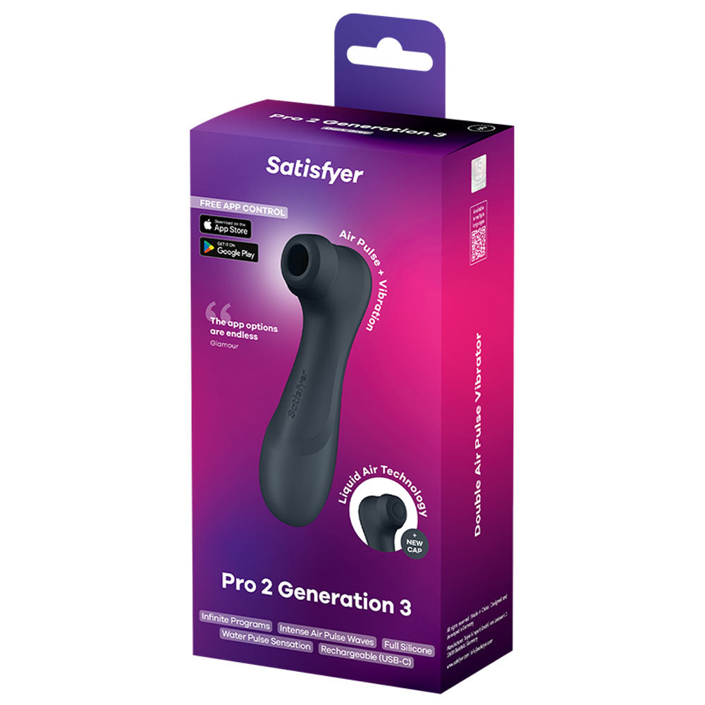 Satisfyer Pro 2 Generation 3 with App Control - Dark Grey - Dark Grey Touch-Free USB-Rechargeable Clitoral Stimulator