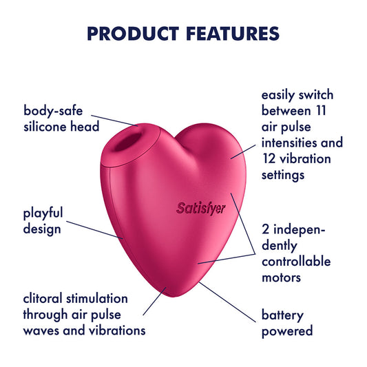 Satisfyer Cutie Heart - Battery Operated - Pink Air Pulsation