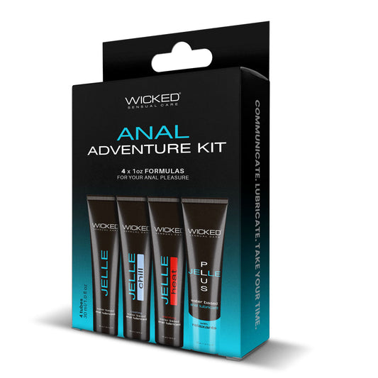 Wicked ANAL ADVENTURE KIT - Mixed Jelle Anal Lubricants 30 ml Bottles - 4 Pack