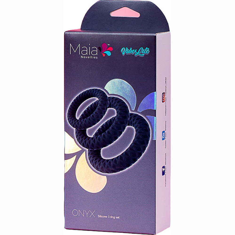 Maia ONYX Cock Ring Set of 3 Sizes