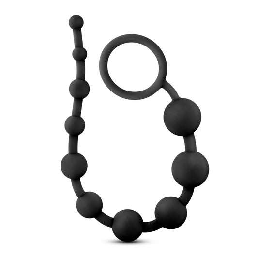 Anal Adventures Platinum 10 Anal Beads - Black 31.7 cm Anal Beads