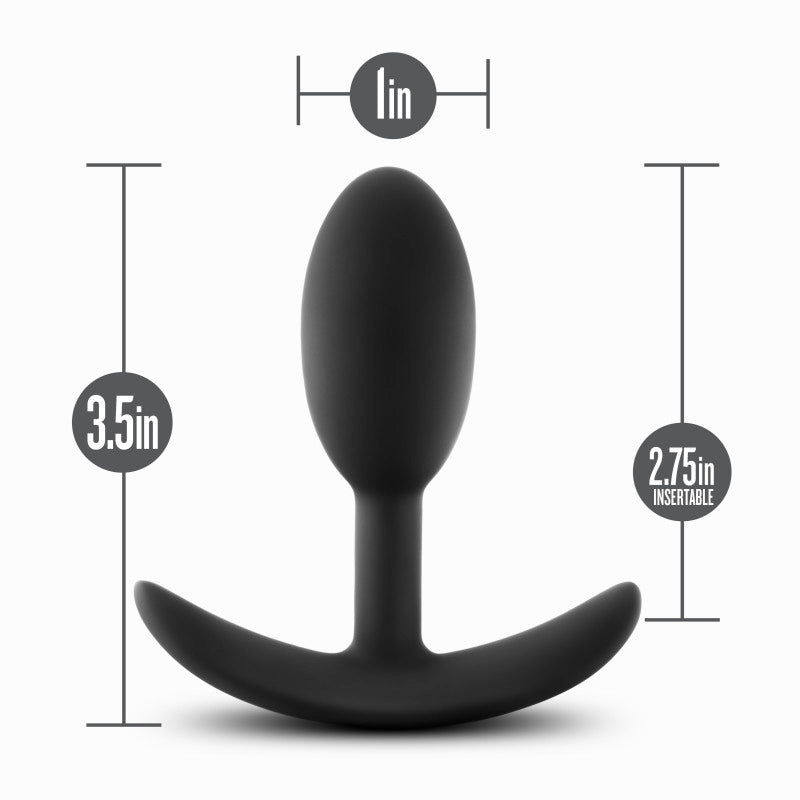 Anal Adventures Platinum Vibra Slim Plug - Black Small Butt Plug