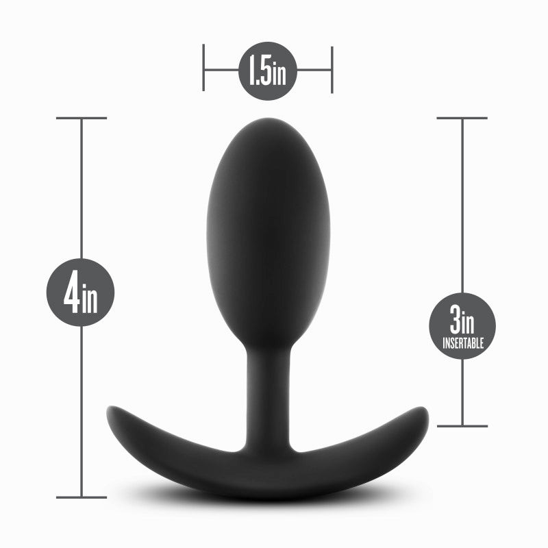 Anal Adventures Platinum Vibra Slim Plug - Black 10.1 cm Butt Plug
