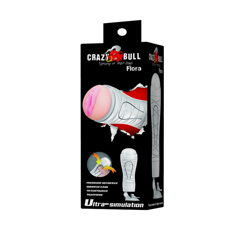 CRAZY BULL Flora Stroker - Flesh Squeezable Vagina Stroker