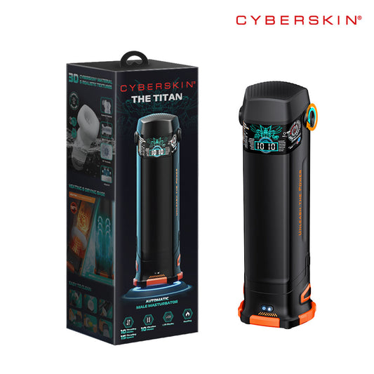 CyberSkin The Titan - Black Thrusting & Vibrating Auto Masturbator