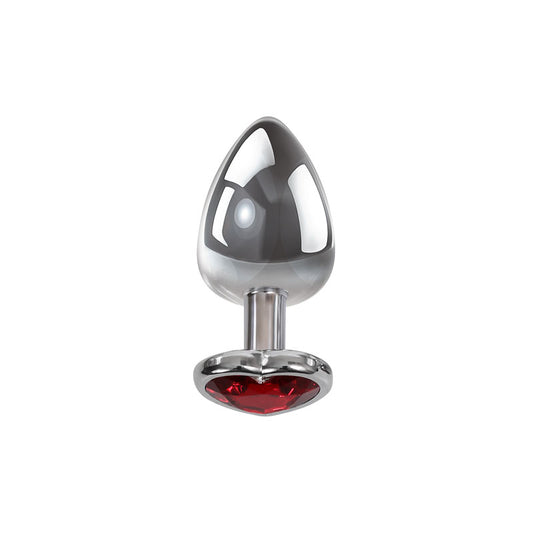 Adam & Eve Red Heart Gen Anal Plug - Large - Metallic 9.5 cm Butt Plug