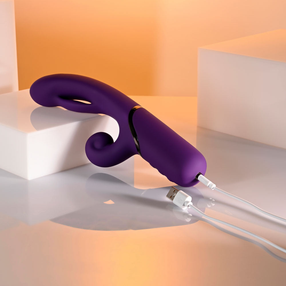 Evolved PLEASURE PUFF - Purple 24.1 cm Inflatable Rabbit Vibrator