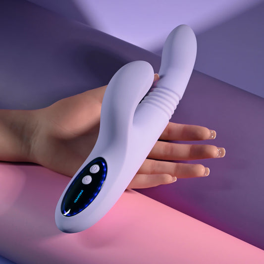 Evolved PEP TALK - Purple 23.3 cm Thrusting Vibrator with Tapping