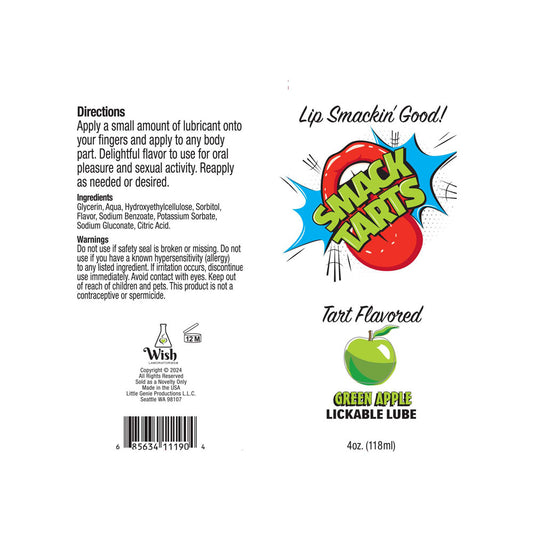 Smack Tarts - Sour Green Apple Flavoured Lubricant - 120 ml Tube