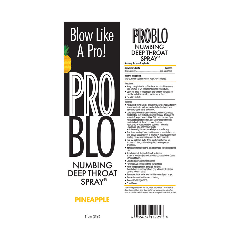 ProBlo Deep Throat Spray - Pineapple Flavoured Deep Throat Spray - 30