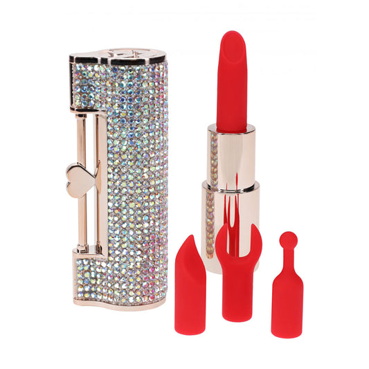 LOVELINE Diamond - Red 8.3 cm USB Rechargeable Lipstick Vibrator