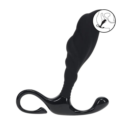 LEVELZ Rippled with Hard Loop Prostate Massager - Medium - Black