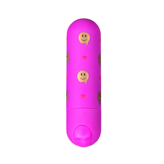 Maia Giggly Pink 7.6 cm USB Rechargeable Bullet. Full view of the bullet on a white background.