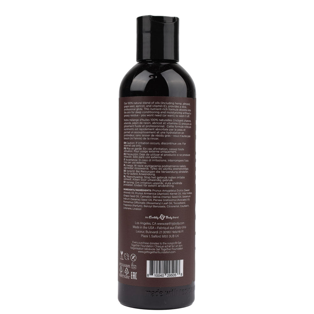 Hemp Seed Massage & Body Oil - Kashmir Musk Scented - 237 ml