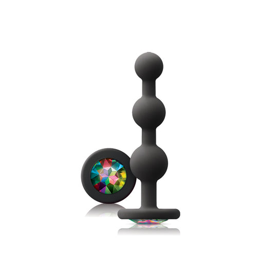 Glams Ripple - Rainbow Gem - Black 11.4 cm Butt Plug