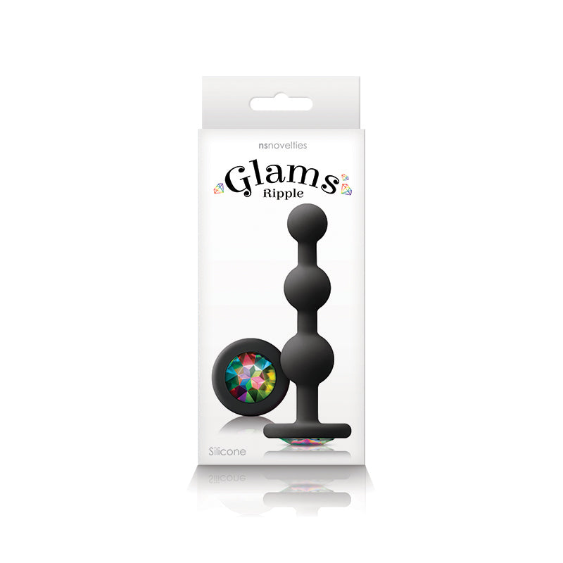 Glams Ripple - Rainbow Gem - Black 11.4 cm Butt Plug
