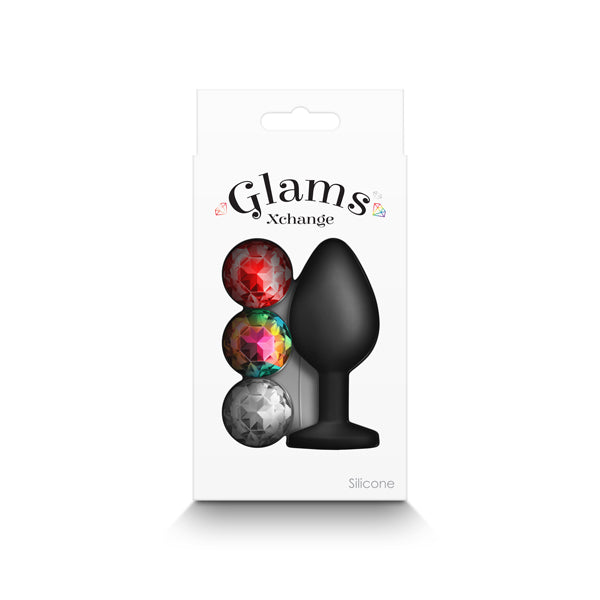 Glams Xchange Round - Medium - Black Medium Butt Plug