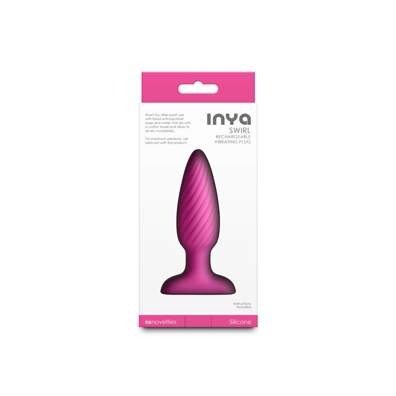 INYA Swirl - Pink 10.7 cm USB Rechargeable Vibrating Butt Plug