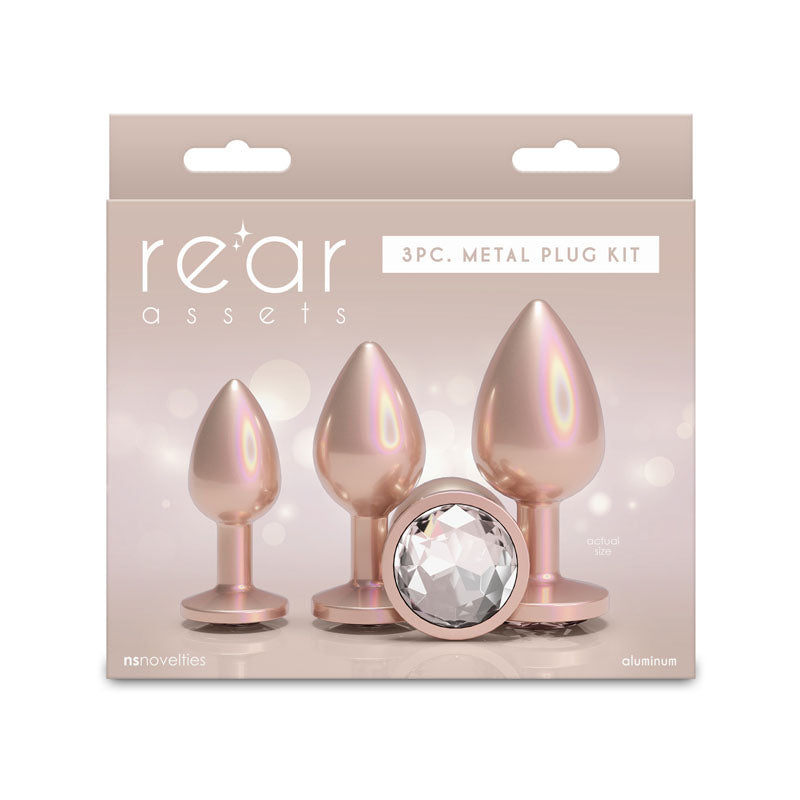 Rear Assets Trainer Kit - Iridescent Champagne Metallic Butt Plugs