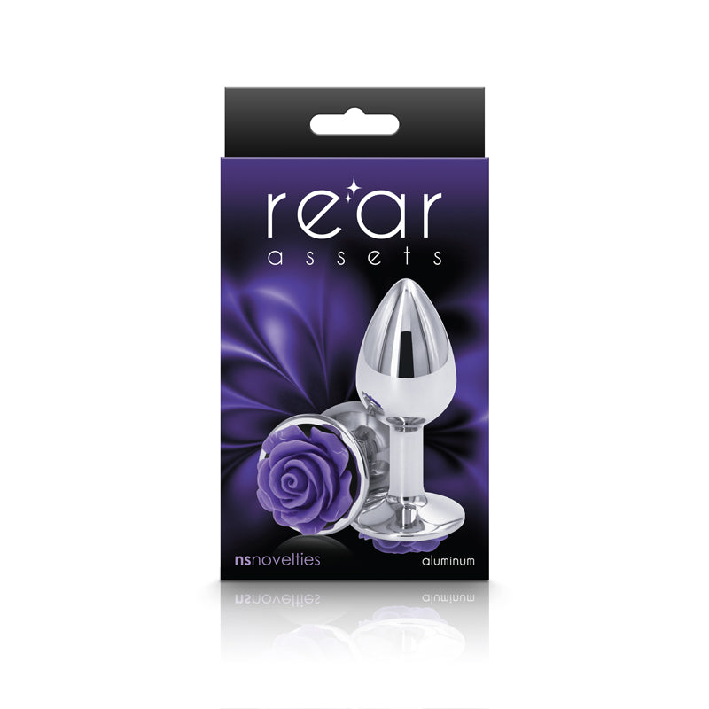 Rear Assets Rose - Small - Chrome 7.6 cm Metal Butt Plug