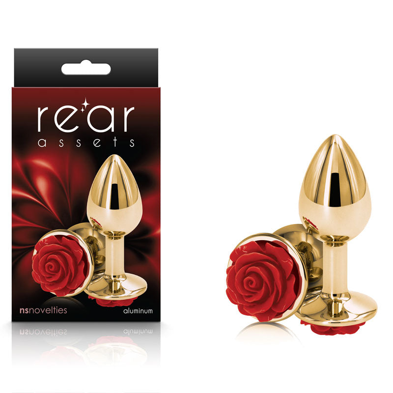 Rear Assets - Small 7.6 cm Metal Butt Plug with Base - Gold