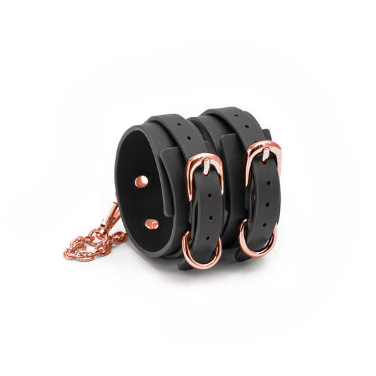 Bondage Couture Ankle Cuffs - Black Restraints