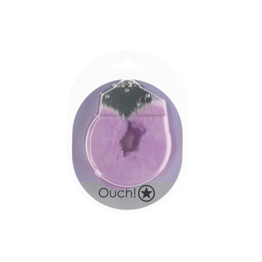 OUCH! Heavy-Duty Fluffy Cuffs - Lavender Fluffy Restraints