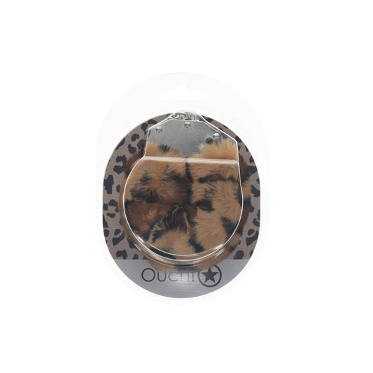 OUCH! Heavy-Duty Fluffy Cuffs - Leopard Fluffy Restraints