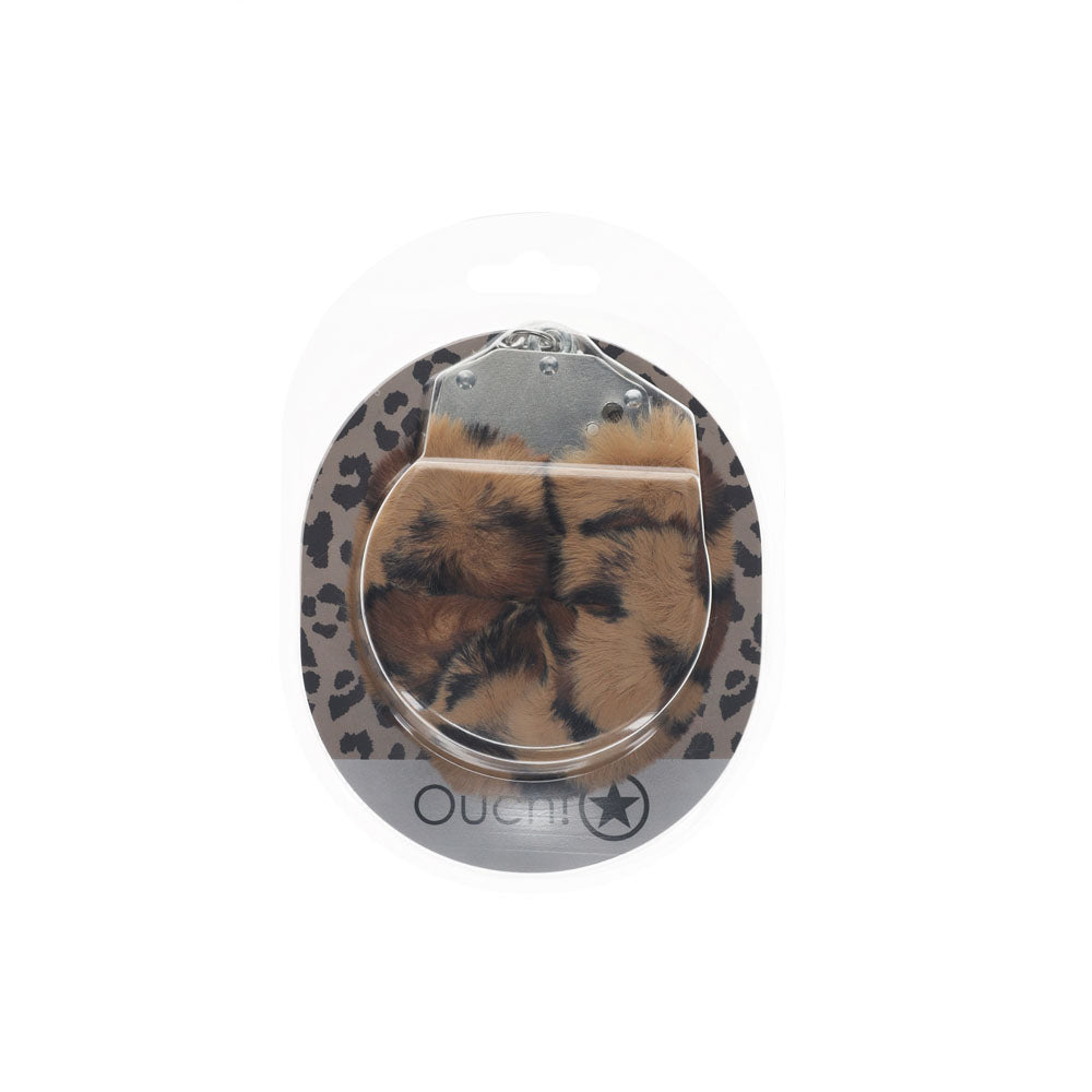 OUCH! Heavy-Duty Fluffy Cuffs - Leopard Fluffy Restraints