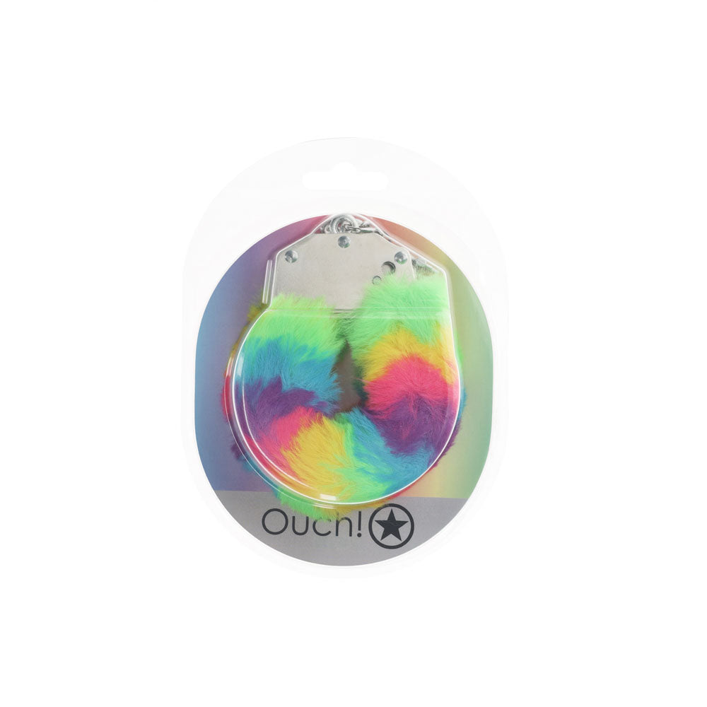 OUCH! Heavy-Duty Fluffy Cuffs - Multicolour 1 - Multicoloured Fluffy