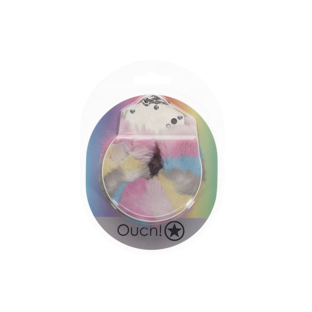 OUCH! Heavy-Duty Fluffy Cuffs - Multicolour 2 - Multicoloured Fluffy