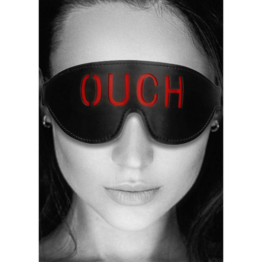 OUCH! Black & White Bonded Leather Eye-Mask ''Ouch'' - Black Eye