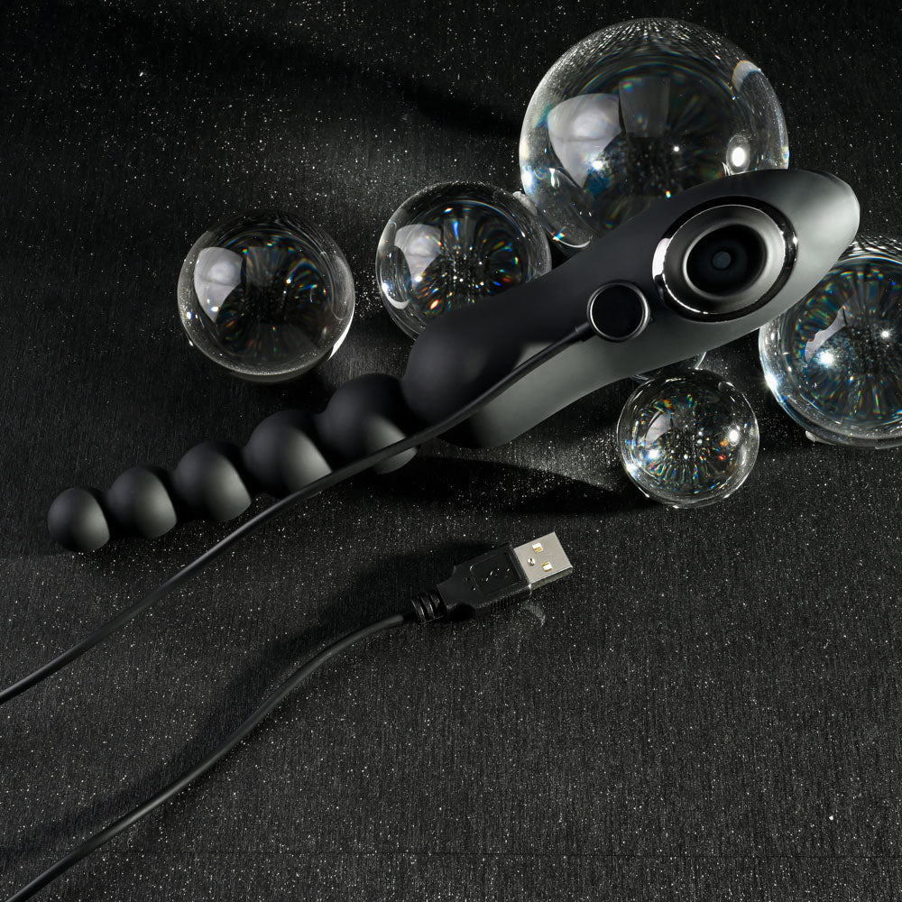 Playboy Pleasure LET IT BEAD - Black 23.1 cm Vibrating Anal Beads