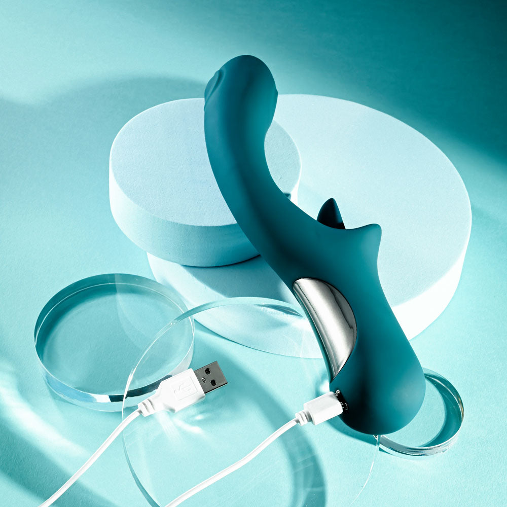 Playboy Pleasure HARMONY - Blue 22.9 cm Vibrator with Clitoral Flicker