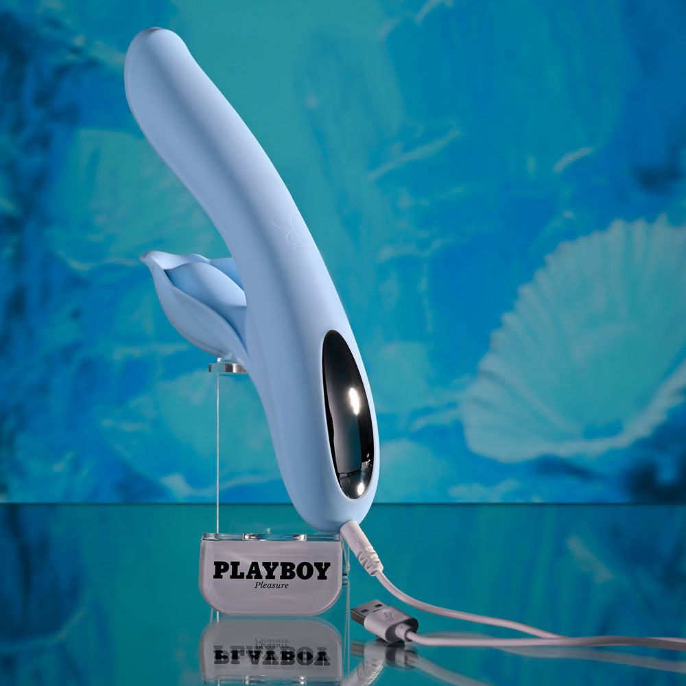 Playboy Pleasure IN BLOOM - Blue Thrusting Tapping & Heating Dual