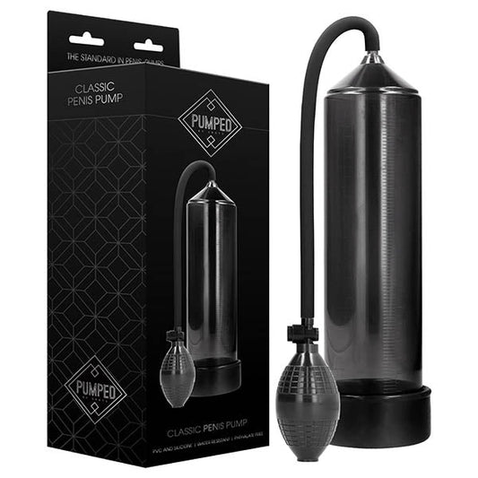 Pumped Classic Penis Pump Penis Pump. The product shown with its retail packaging on white.