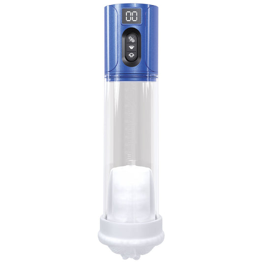 PUMPED HyperLift Blue. Full view of the product on a white background, wider framing.