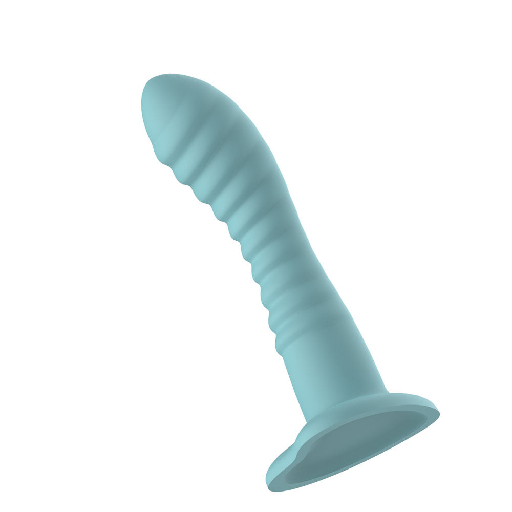 Passion Play Liquid Silicone Ridged Dildo - Blue 18 cm Dildo