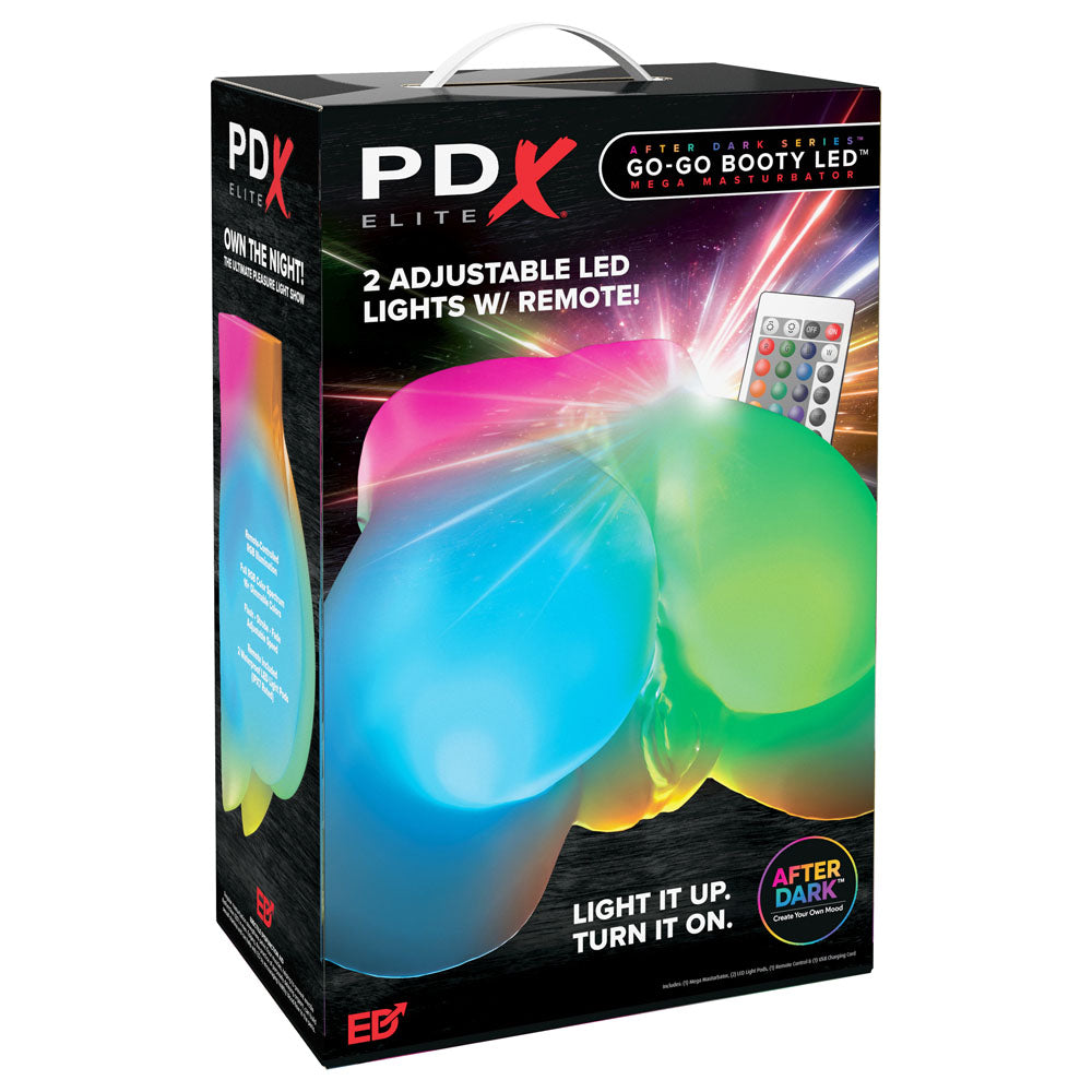 PDX Elite Go Booty LED Mega Masturbator - Clear LED Doggy-Style