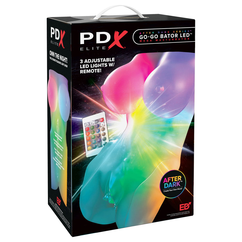 PDX Elite Go Bator LED Mega Masturbator - Clear LED