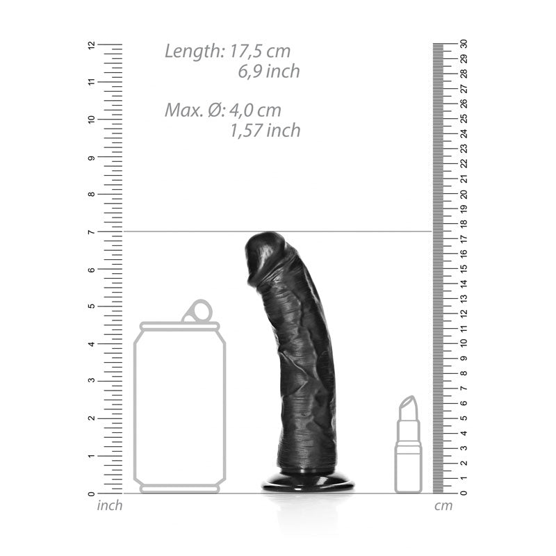 REALROCK Realistic Regular Curved Dildo with Suction Cup - 15.5 cm 15.5 cm (6'') Dong