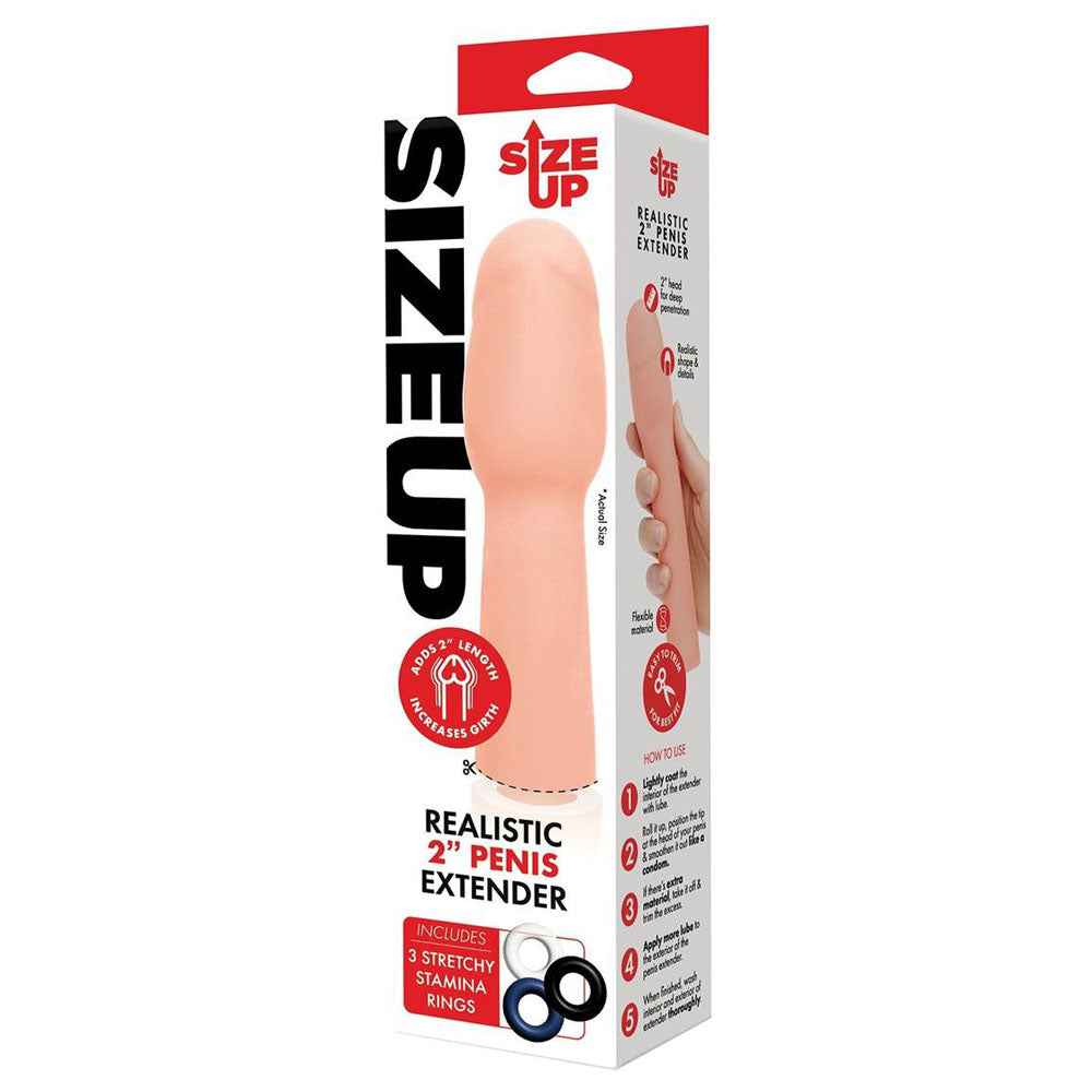 Size Up Realistic 2 Inch Penis Extender - Flesh (2'') Penis Extension