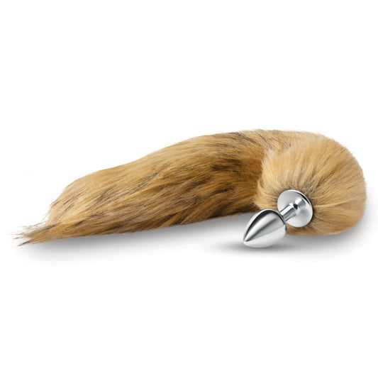 WhipSmart Furry Tales 14 Inch Brown Fox Tail - Metal 6.3 cm Butt Plug