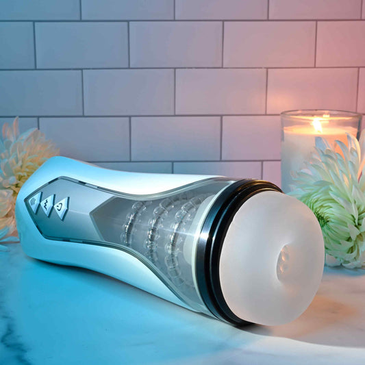 Zero Tolerance STROKING BUDDY - White Vibrating & Thrusting Stroker