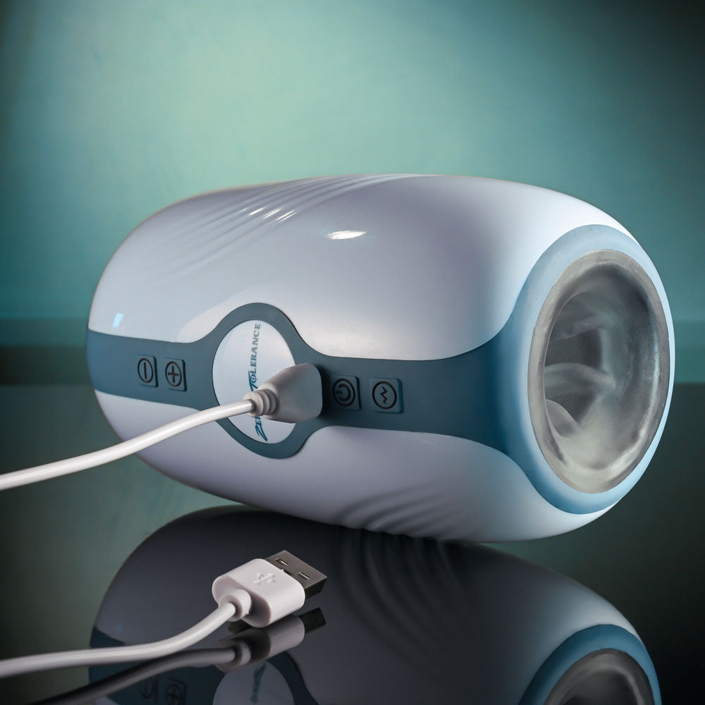 Zero Tolerance TOUCHDOWN - White 15 cm Vibrating & Tightening Stroker