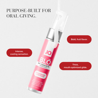 JO Blo Strawberry Lemonade Flavoured Oral Pleasure Gel - 30 ml Bottle