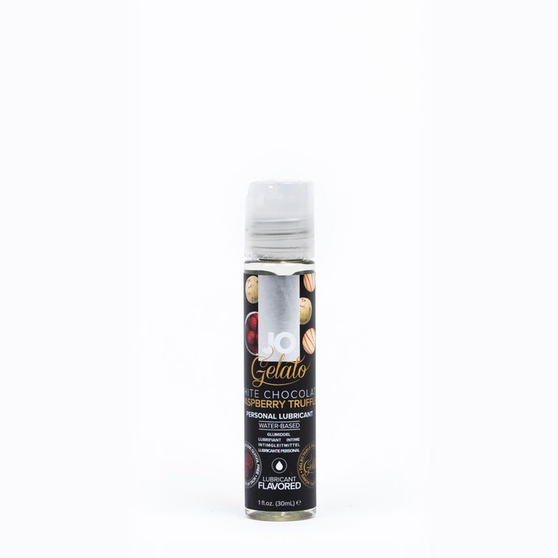 JO Gelato White Chocolate Raspberry Lube - 30 mL - White Chocolate Raspberry Flavoured Water Based Lubricant - 30 ml Bottle