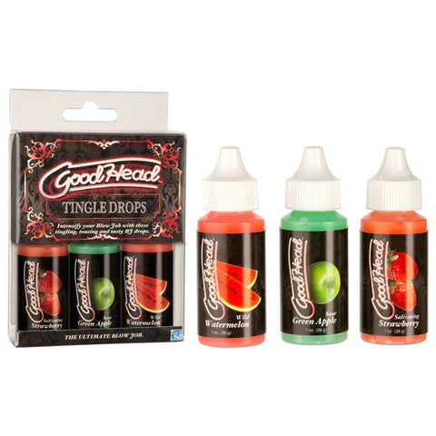 Goodhead - Tingle Drops - Oral Sex Gels - Pack of 3 Flavoured 29 ml Bottles - Image 1
